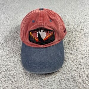 Yellowstone National Park Wolf Patch Hat Caps Red Blue Adjustable Baseball Cap
